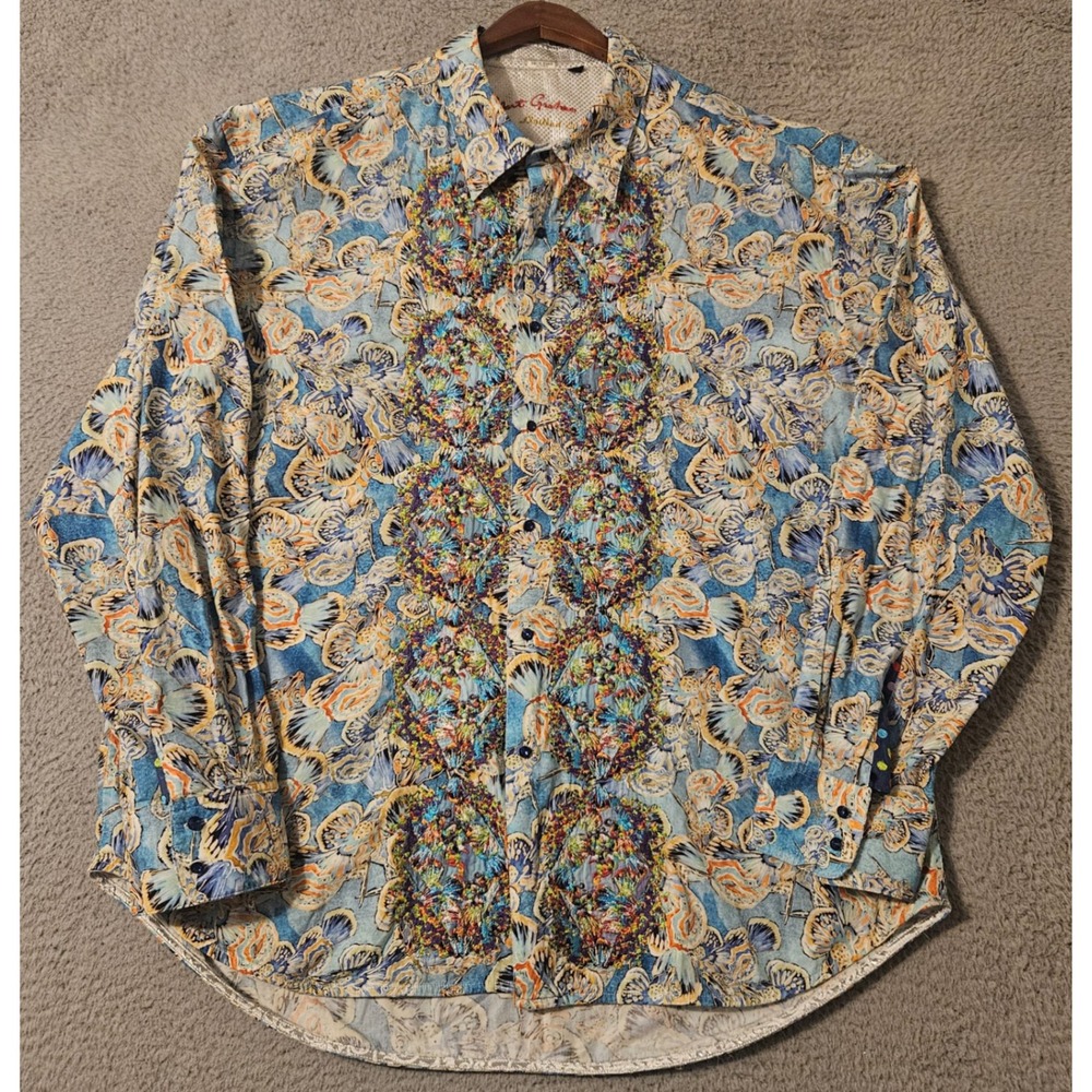 Robert Graham Limited Edition Mens 3XL Shirt Abstract Floral The Grandmaster